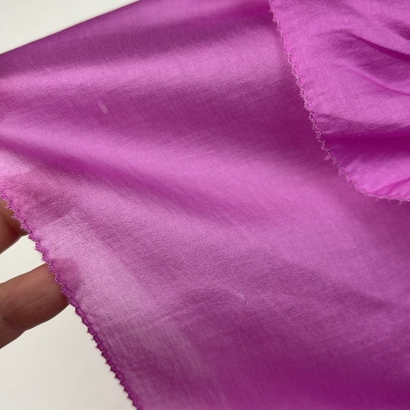 Hunter Bell Milli top, silky fuchsia pink ruffle neck/sleeve relaxed fit blouse - Picture 8 of 12